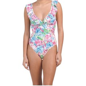 NWT‎ Stella Parker One Piece Tropical Print Size Medium